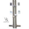 Stainless Steel H-Type Glass Door Handle with Lock Mechanism